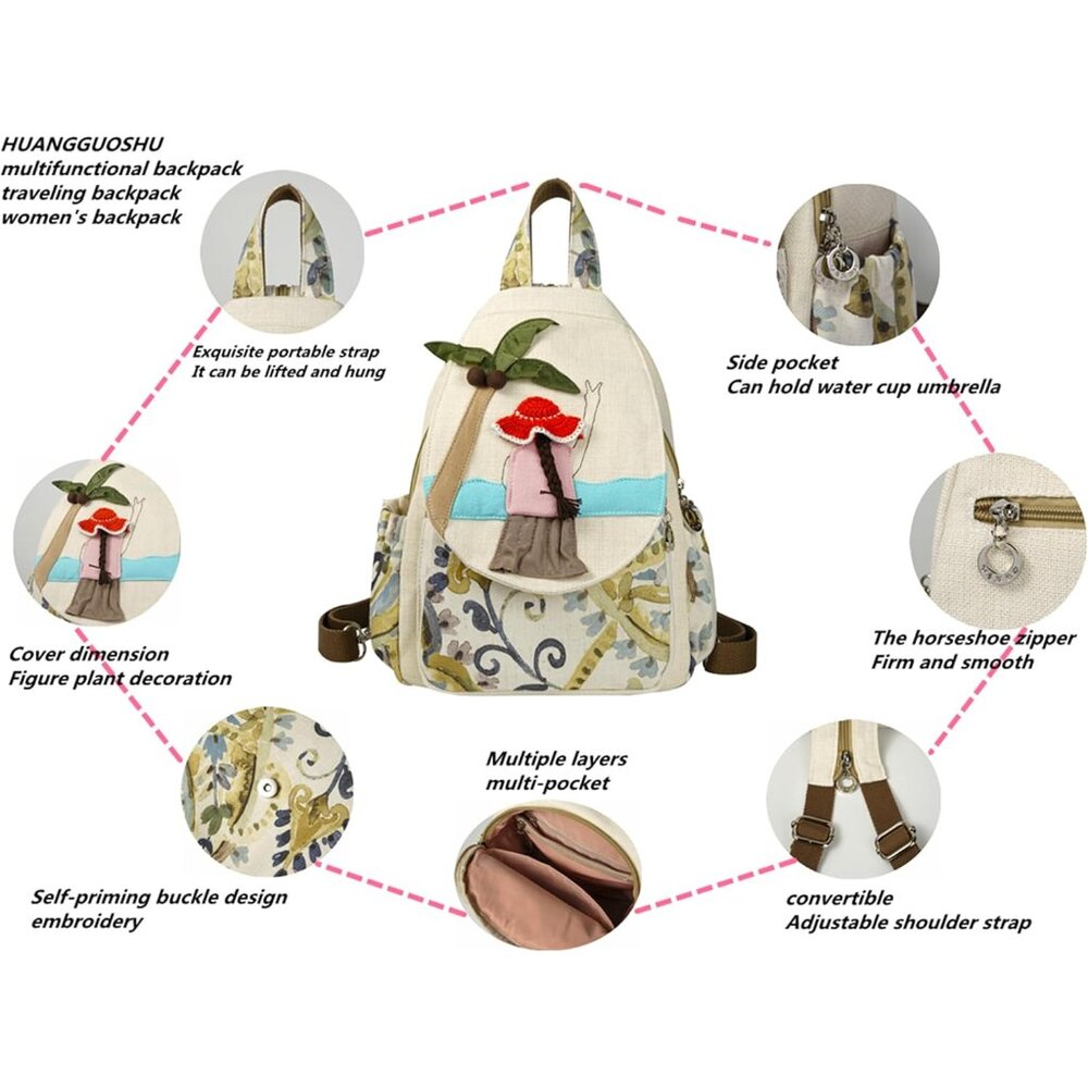 Adjustable Multi-Function Bohemian Backpack - Cra… - image 5